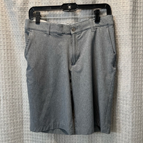 adidas Men's Charcoal Flat Front Shorts - Picture 1 of 8